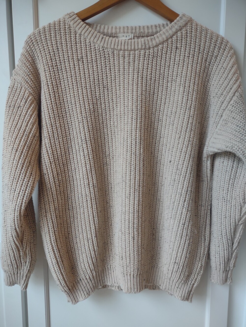 Oat Co Oat Fleck Chunky Sweater Women's Size M/L 100% Premium Cotton